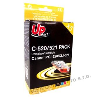 UPrint kompatibilní ink s CLI521, 2xblack/1xcyan/1xmagenta/1xyellow, C-520/521 PACK, pro C
