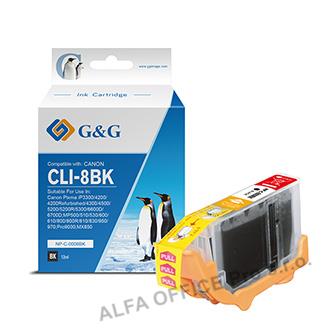  G&G kompatibilní ink s CLI8BK, black, 490str., NP-C-0008BK, pro Canon iP4200, iP 