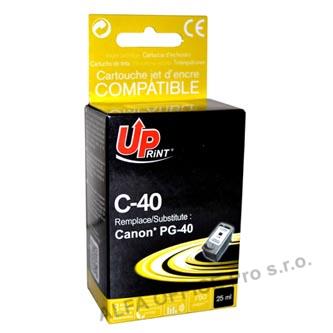 UPrint kompatibilní ink s PG40, black, 25ml, C-40B, pro Canon iP1600, 2200, MP150, 170, 45