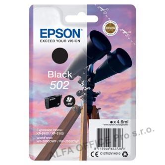 Epson originální ink C13T02V14010, T02V140, 502, black, 210str., 4.6ml, Epson XP-5100, XP-