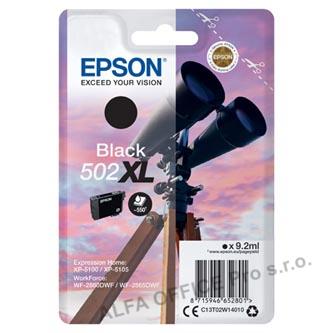 Epson originální ink C13T02W14010, 502XL, T02W140, black, 9.2ml, Epson XP-5100, XP-5105, W