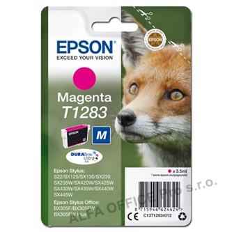 Epson originální ink C13T12834012, T1283, magenta, 3,5ml, Epson Stylus S22, SX125, 420W, 4