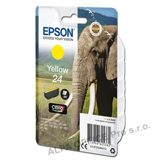 Epson originální ink C13T24244012, T2424, yellow, 4,6ml, Epson