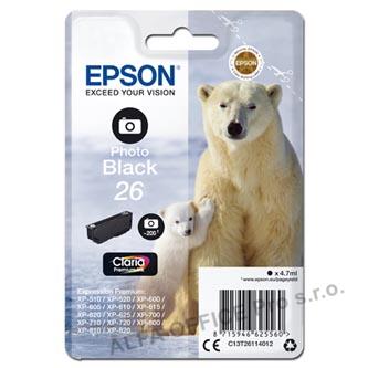 Epson originální ink C13T26114012, T261140, photo black, 4,7ml, Epson Expression Premium X