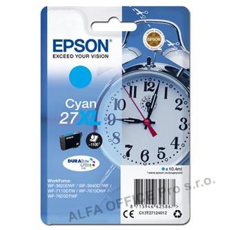 Epson originální ink C13T27124012, 27XL, cyan, 10,4ml, Epson WF-3620, 3640, 7110, 7610, 76