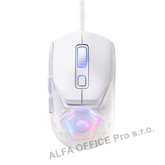 Marvo Myš FIT LITE G1, 12000DPI, optika, 7tl., drátová USB, bílá, herní, RGB pod