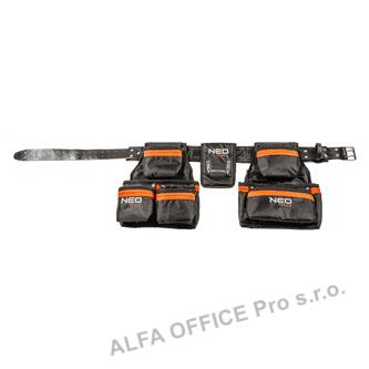 Opasek na nářadí z přírodní kůže, 84-330, nastavitelný obvod, zesílené kapsy, Ne