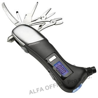 Digitální měřič tlaku v pneumatikách Promate roadGear 0.1-10bar, černý, multifun