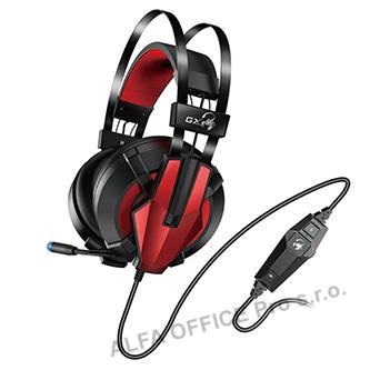 Genius HS-G710V, herní sluchátka s mikrofonem, ovládání hlasitosti, černá/červen