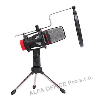  Marvo, streamovací mikrofon MIC-02, bez regulace hlasitosti, černý, s tripodem 