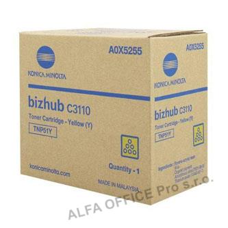 Konica Minolta originální toner A0X5255, yellow, 5000str., TNP-51Y, Konica Minolta Bizhub 