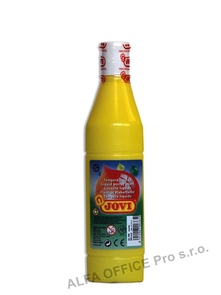 Tekuté temperové barvy JOVI PREMIUM v lahvi - 500 ml / žlutá