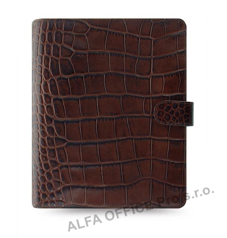 Filofax Classic Croc A5 týdenní kaštanová