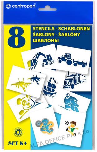 Šablony pro foukací fixy Centropen 9996 - K / motivy pro kluky