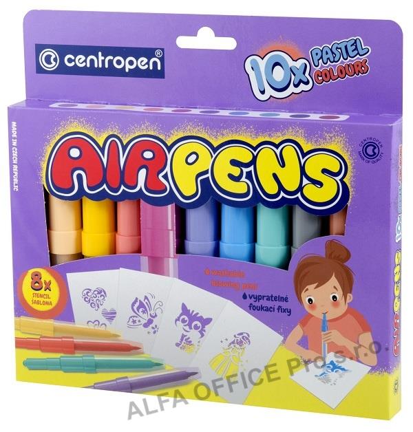 Foukací fixy Centropen AirPens 1500/10 - Pastel / sada 10 ks