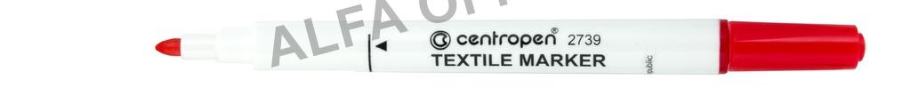 Značkovač Centropen 2739 na textil - červená