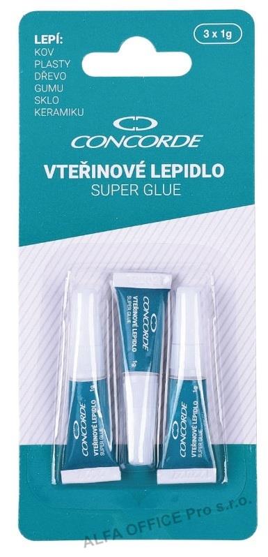Vteřinové lepidlo Concorde - 3 x 1 g