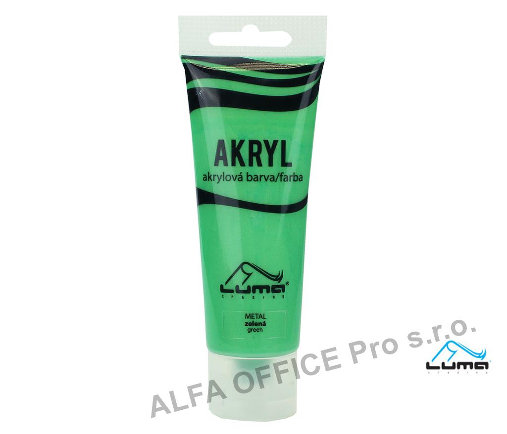 Akrylová barva LUMA - METAL / 75 ml / zelená