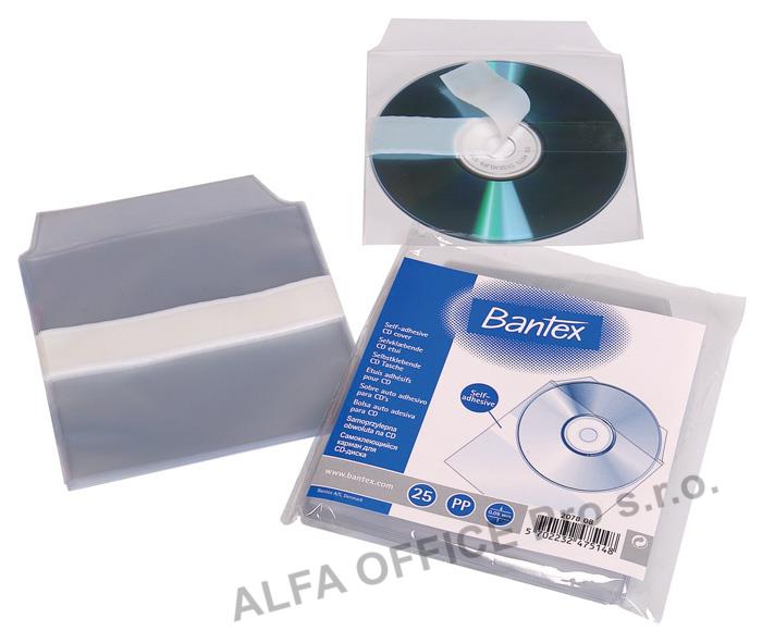 Samolepicí kapsa na CD s klopou - na CD / 25 ks