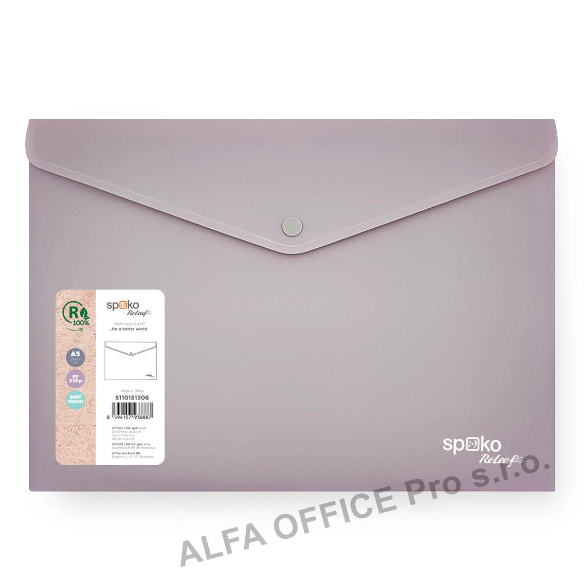 Spisové desky s drukem Spoko ReLeaf Soft touch - A5 / levandulová