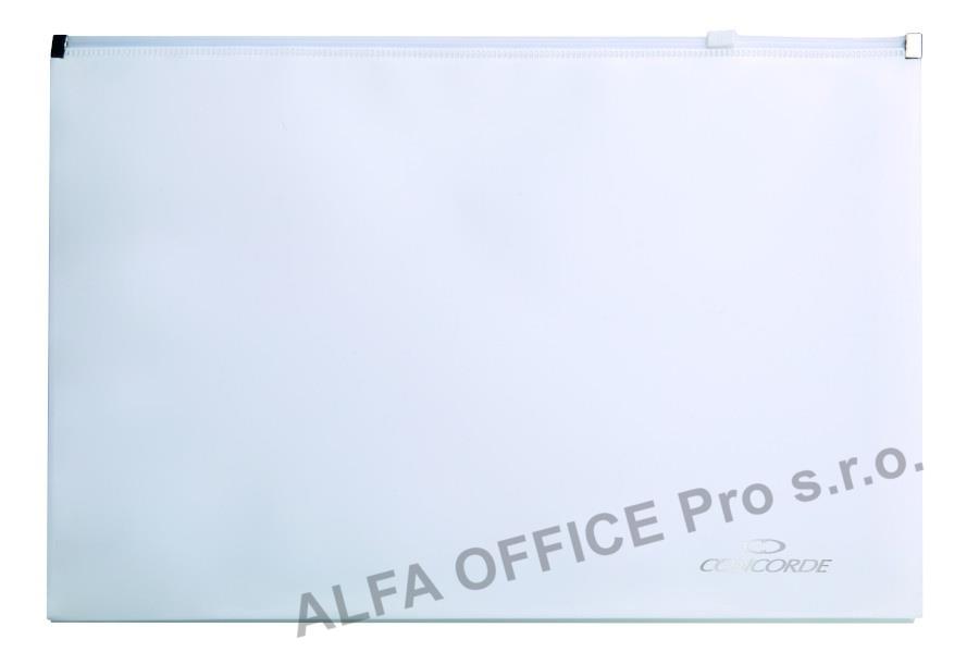 Spisové desky na zip CONCORDE - A4 / bílá