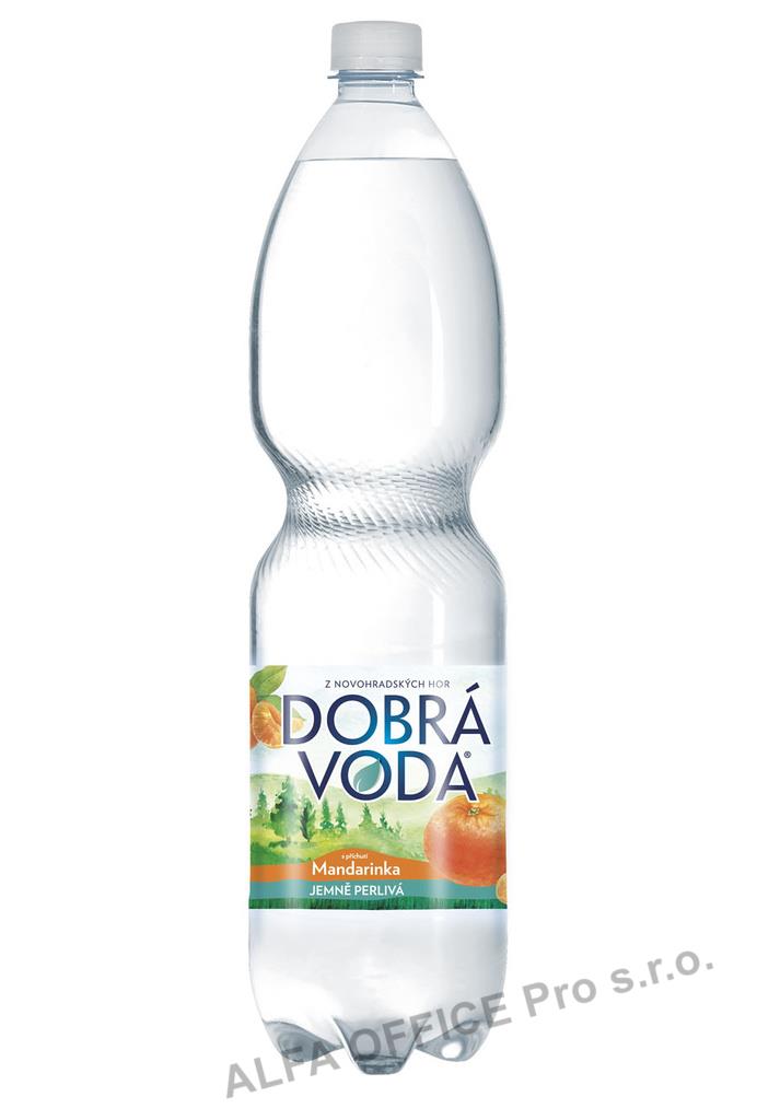 Dobrá voda s příchutí - mandarinka / jemně perlivá / 1,5 l