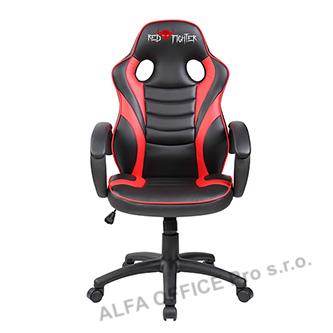 Dětské herní křeslo Red Fighter C6, černo-červené