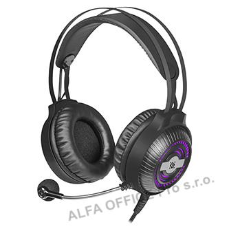 Defender Stellar Pro, herní sluchátka s mikrofonem, ovládání hlasitosti, černá,
