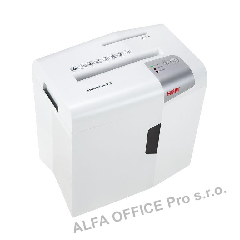 Skartovací stroj HSM ShredStar X8 White, stupeň utajení P-4 (příčný řez 4x35 mm)