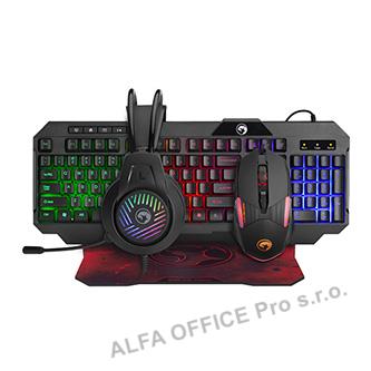 Marvo CM430 US, sada klávesnice s herní myší, podložkou a sluchátky, US, herní,