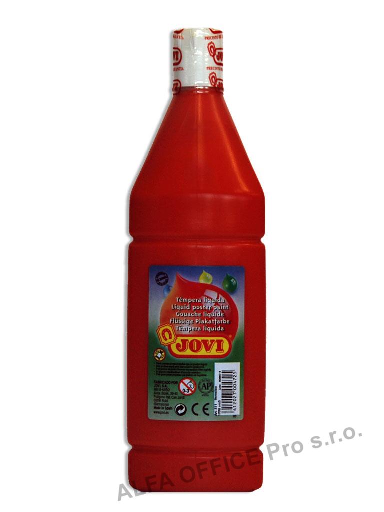 Tekuté temperové barvy JOVI PREMIUM v lahvi - 1000 ml / červená
